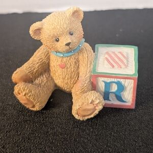 Letter "R" Cherished Teddies block Collectible Figure 1995 Enesco